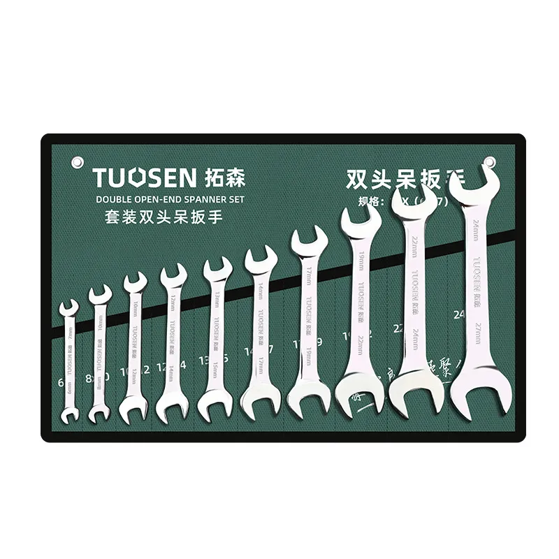 Mirror Polished Double Open End Wrench Set – 8-Piece & 10-Piece Options, Metric 6-27mm Combination Spanner Kit for Manual Repair